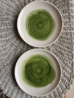 Crate & Barrel Lemongrass Salad Plates - Set Of 2